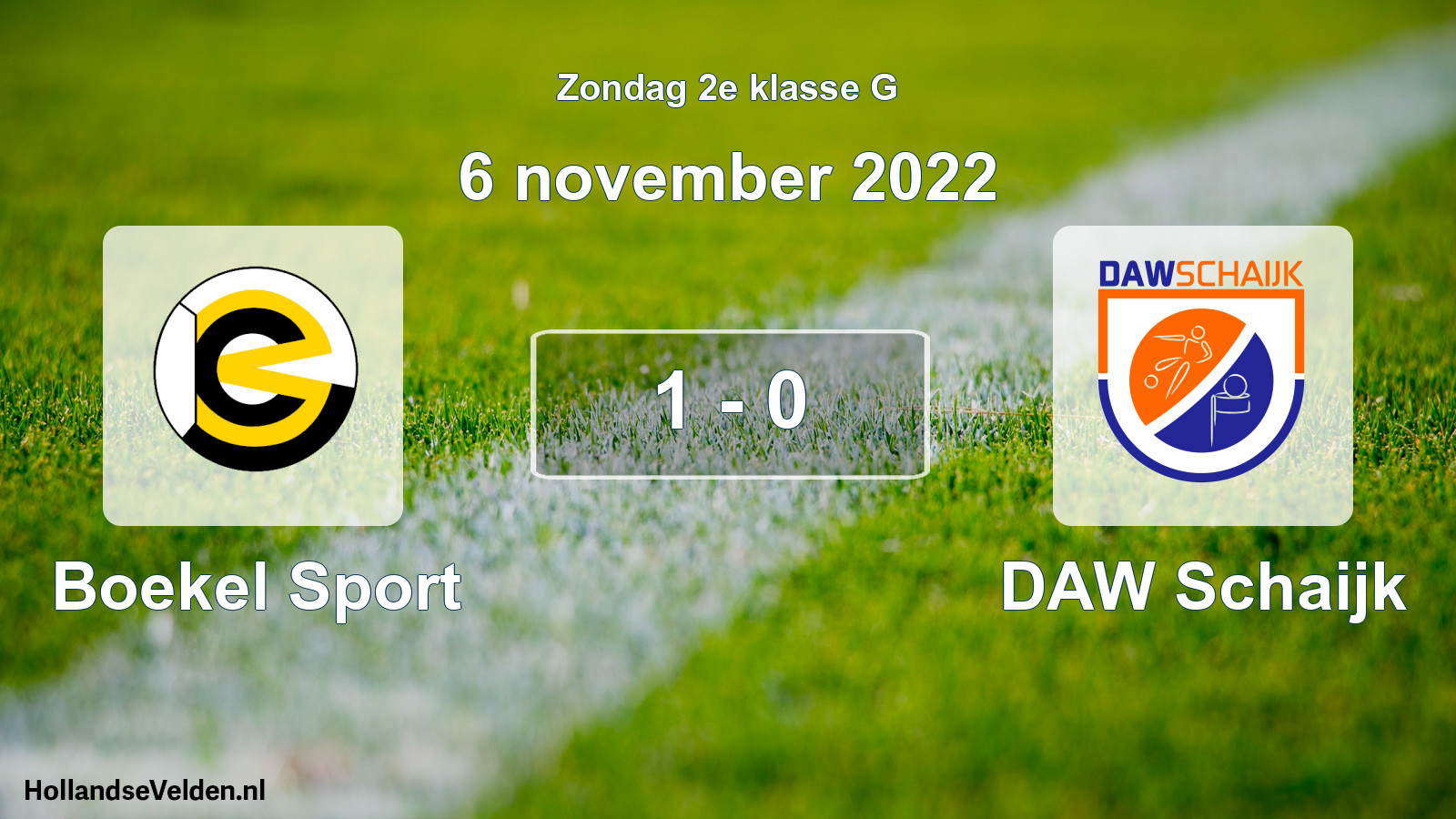 Total number of matches played: Boekel Sport - DAW Schaijk 1 - 0 (6 November 2022)