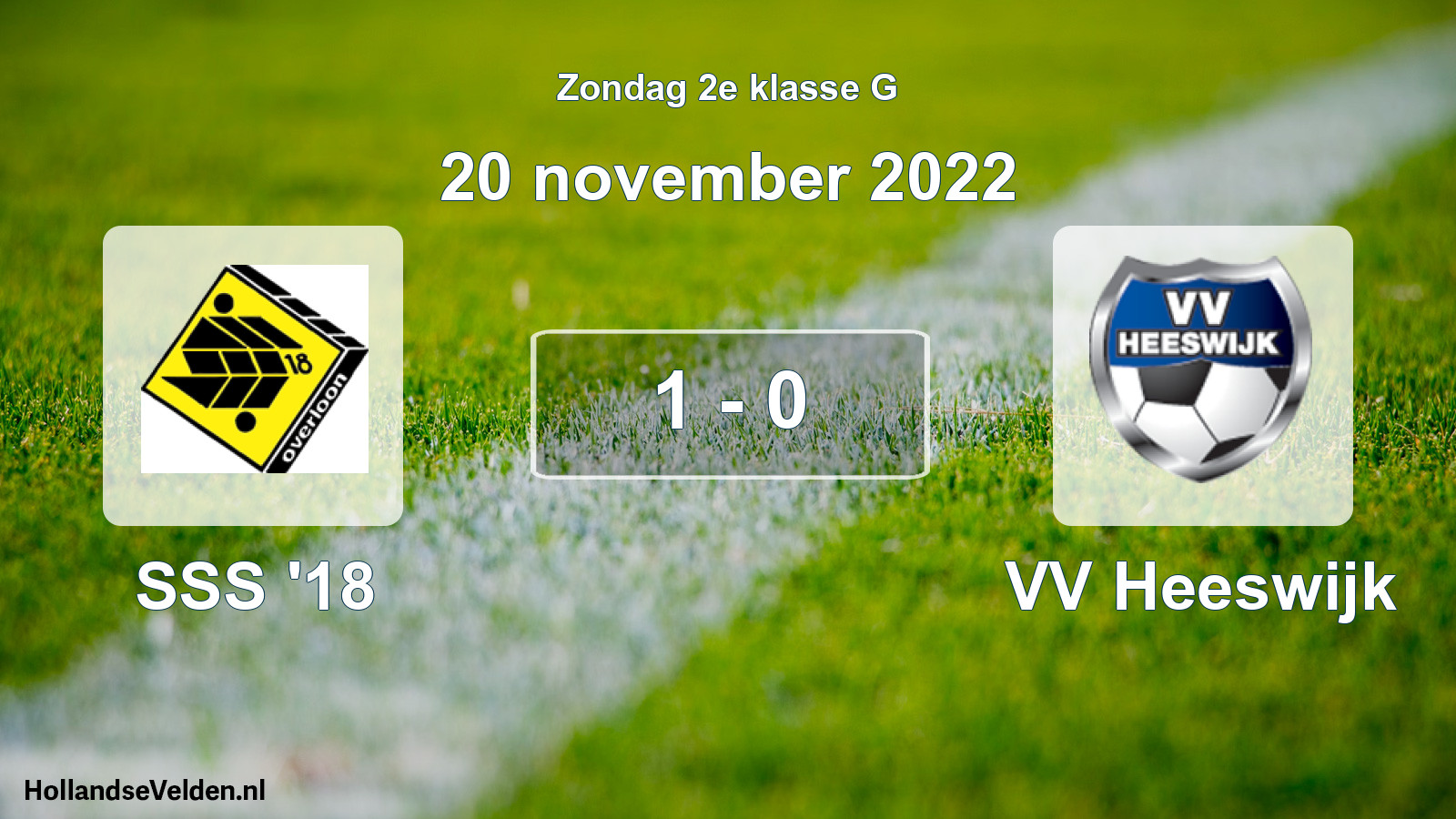 Total number of matches played: SSS '18 - VV Heeswijk 1 - 0 (20 November 2022)