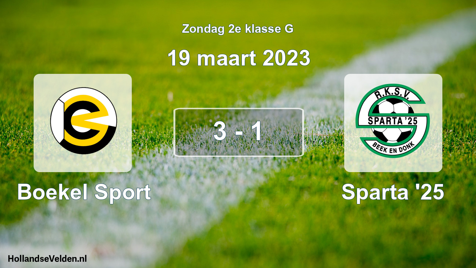 Total number of matches played: Boekel Sport - Sparta '25 3 - 1 (19 March 2023)