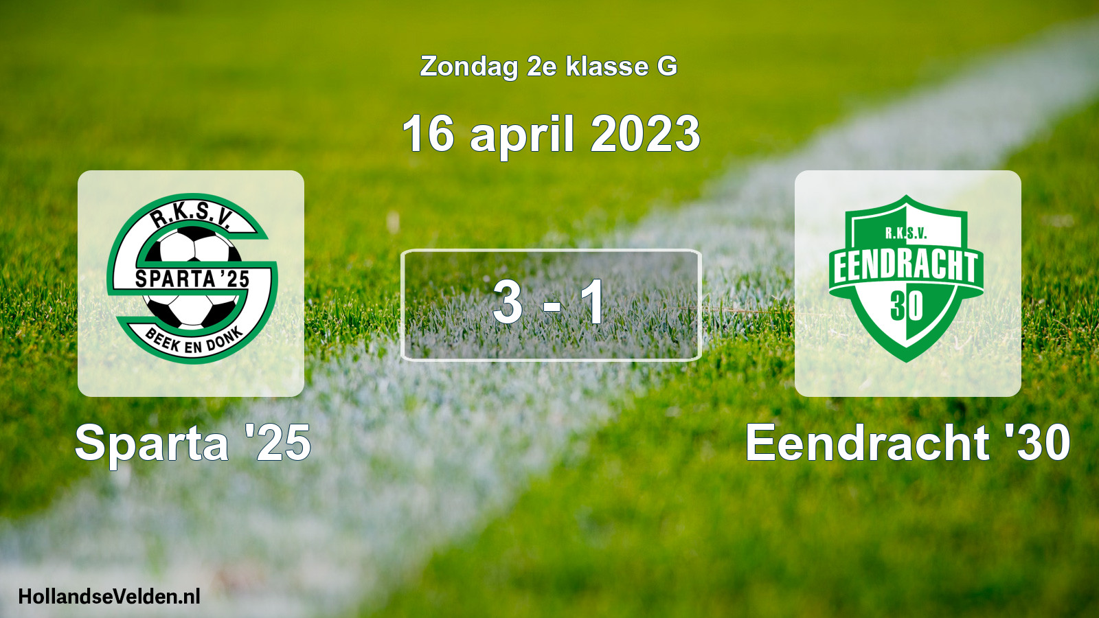 Total number of matches played: Sparta '25 - Eendracht '30 3 - 1 (16 April 2023)