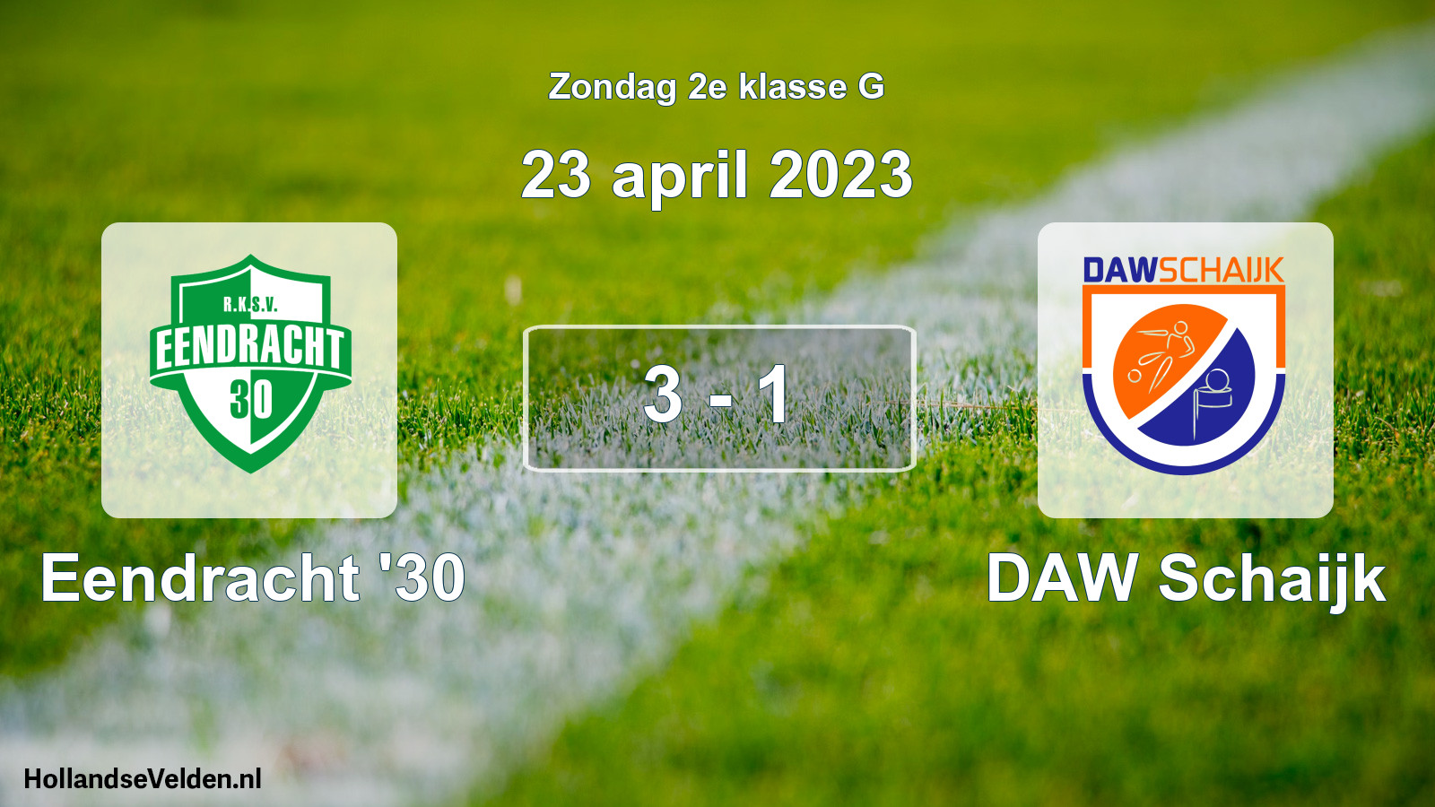Total number of matches played: Eendracht '30 - DAW Schaijk 3 - 1 (23 April 2023)