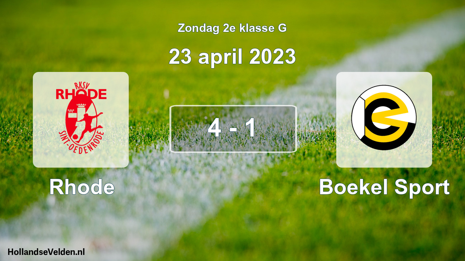 Total number of matches played: Rhode - Boekel Sport 4 - 1 (23 April 2023)