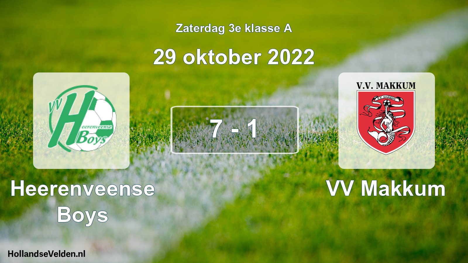 Total number of matches played: Heerenveense Boys - VV Makkum 7 - 1 (29 October 2022)