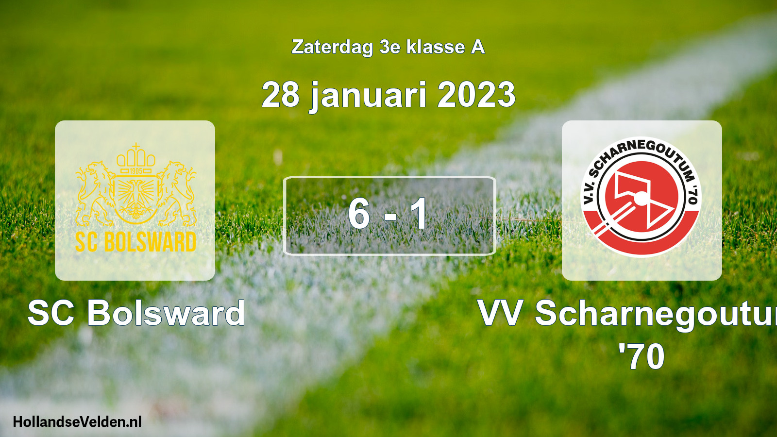Total number of matches played: SC Bolsward - VV Scharnegoutum '70 6 - 1 (28 January 2023)