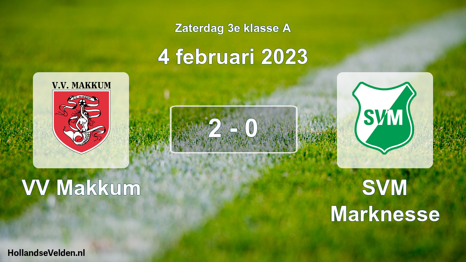Total number of matches played: VV Makkum - SVM Marknesse 2 - 0 (4 February 2023)