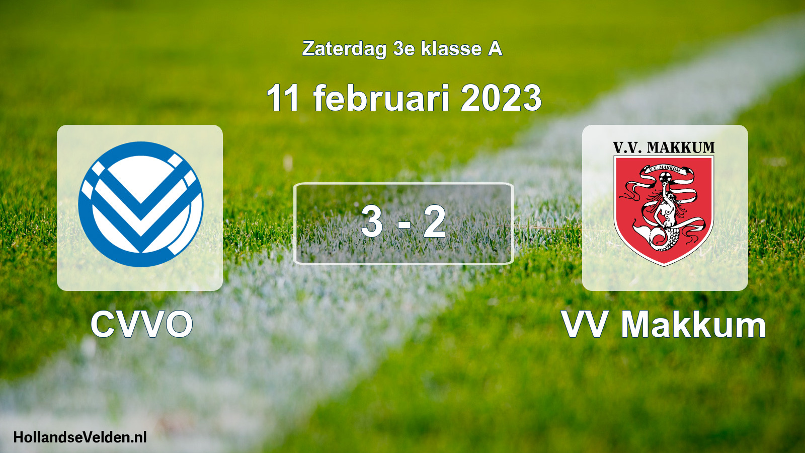 Total number of matches played: CVVO - VV Makkum 3 - 2 (11 February 2023)
