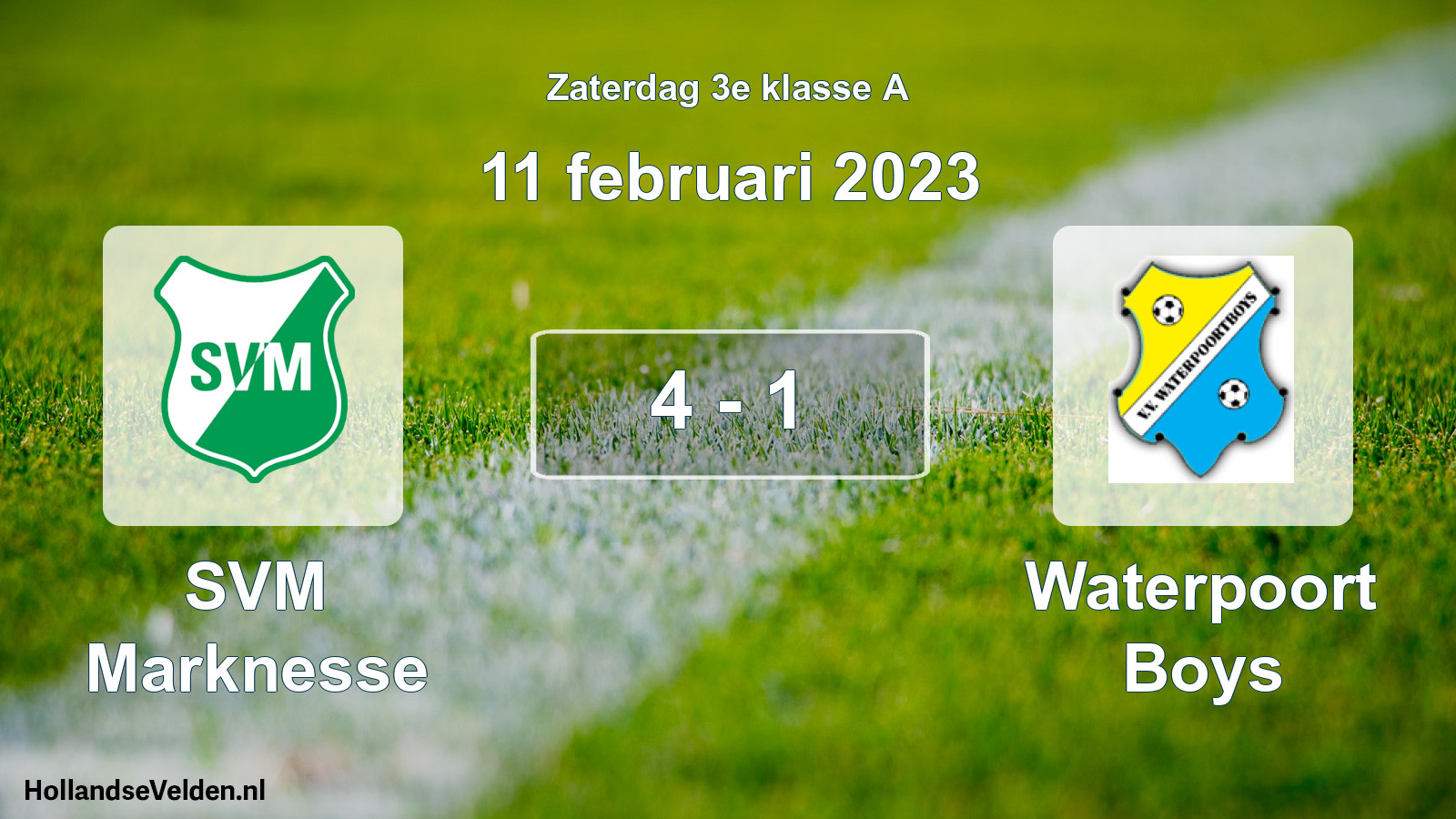 Total number of matches played: SVM Marknesse - Waterpoort Boys 4 - 1 (11 February 2023)