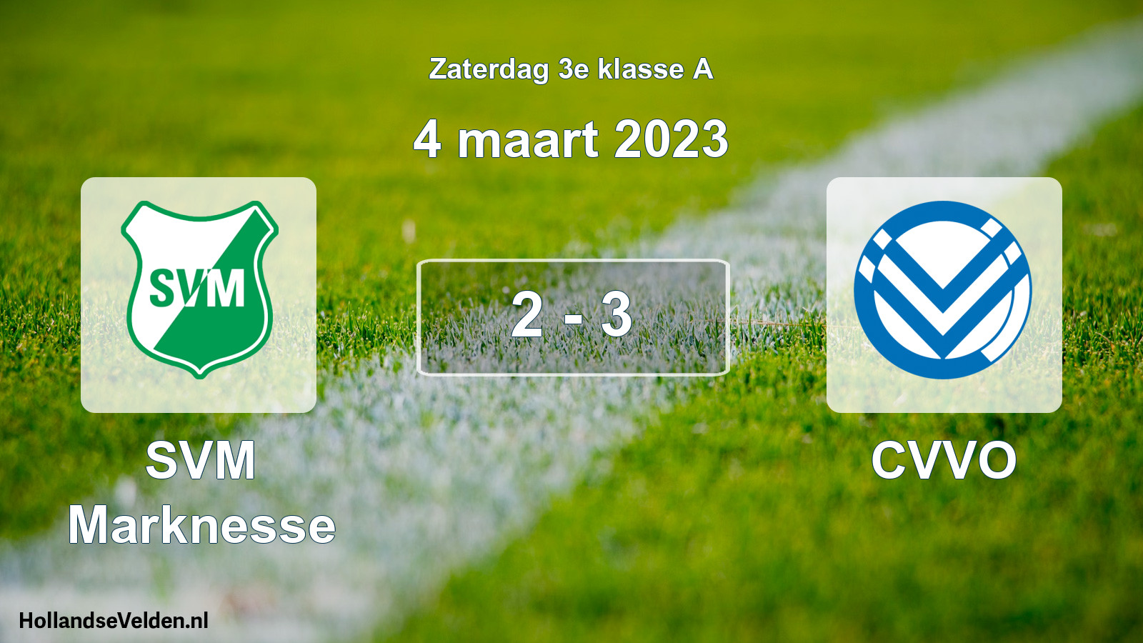 Total number of matches played: SVM Marknesse - CVVO 2 - 3 (4 March 2023)