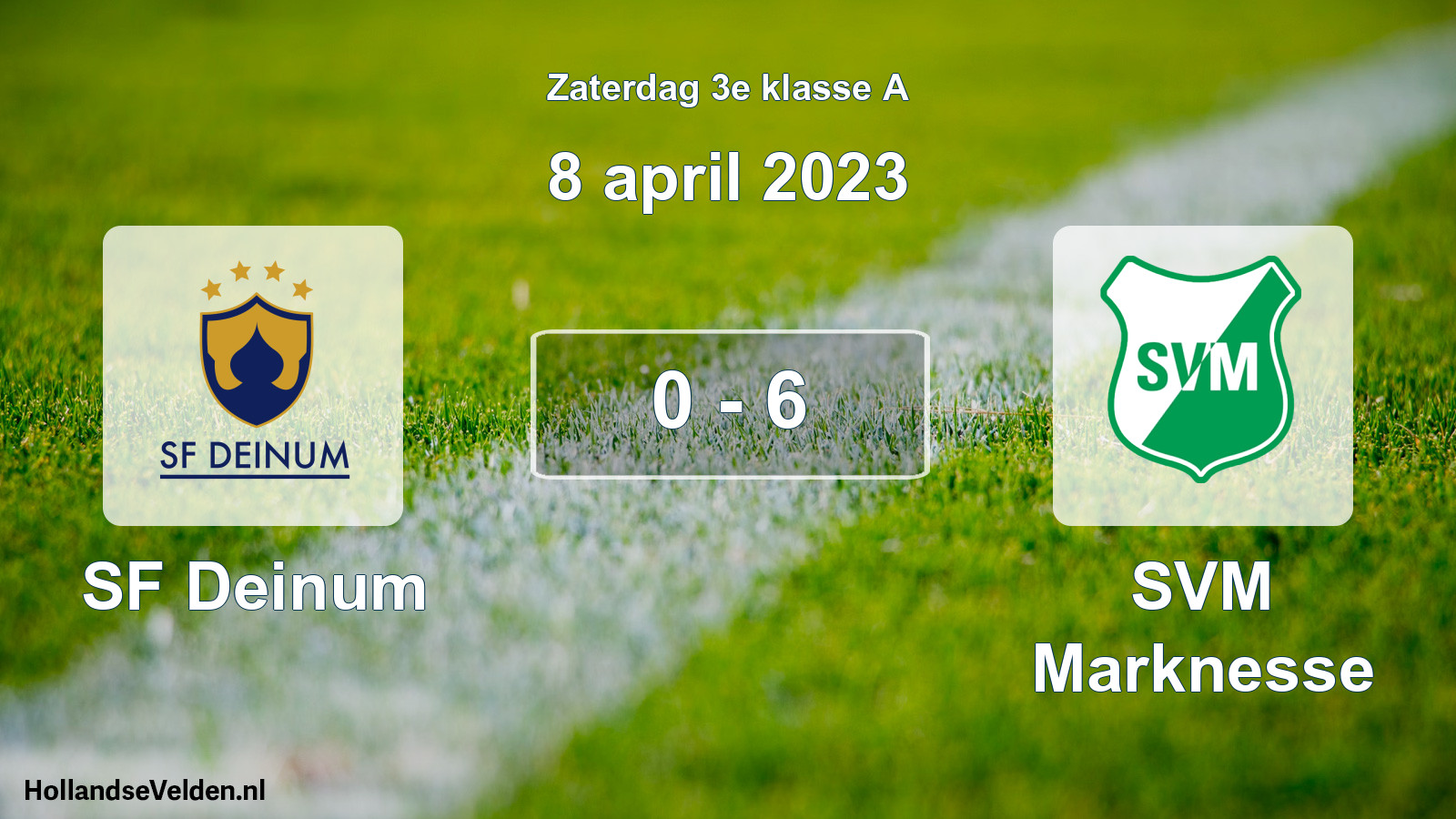 Total number of matches played: SF Deinum - SVM Marknesse 0 - 6 (8 April 2023)
