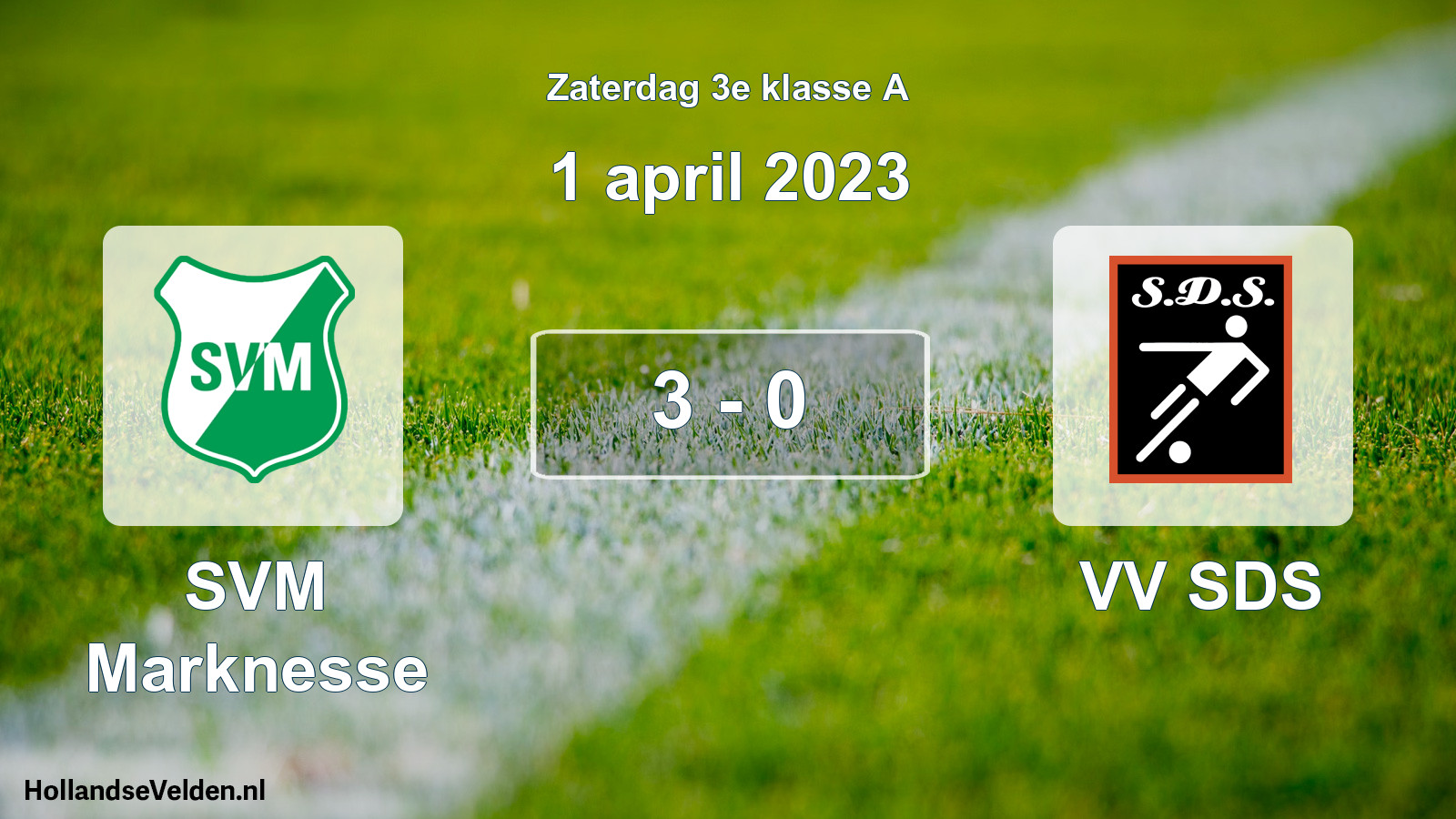 Total number of matches played: SVM Marknesse - VV SDS 3 - 0 (1 April 2023)