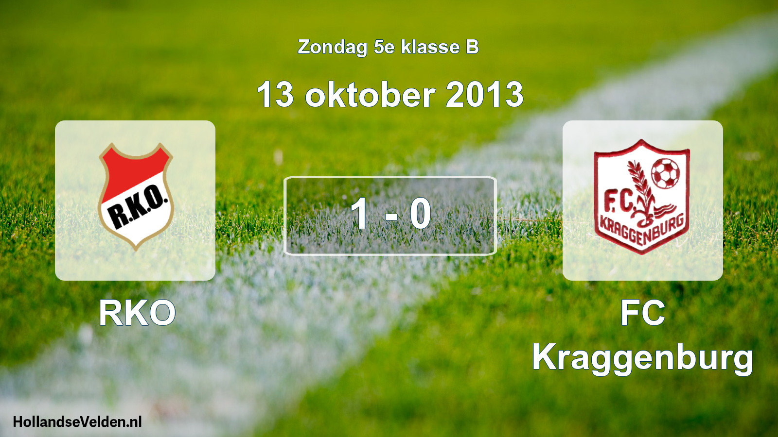 Total number of matches played: RKO - FC Kraggenburg 1 - 0 (13 October 2013)