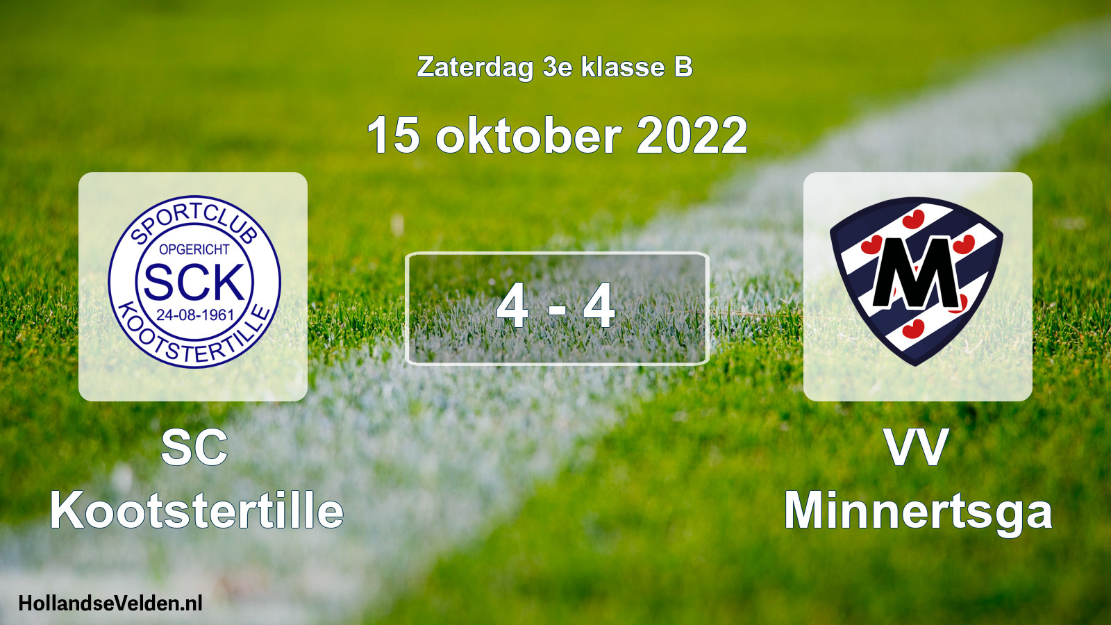 Total number of matches played: SC Kootstertille - VV Minnertsga 4 - 4 (15 October 2022)
