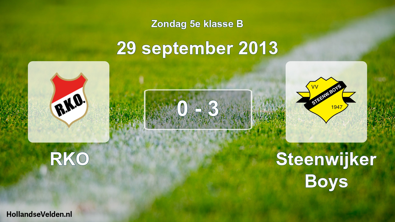 Total number of matches played: RKO - Steenwijker Boys 0 - 3 (29 September 2013)