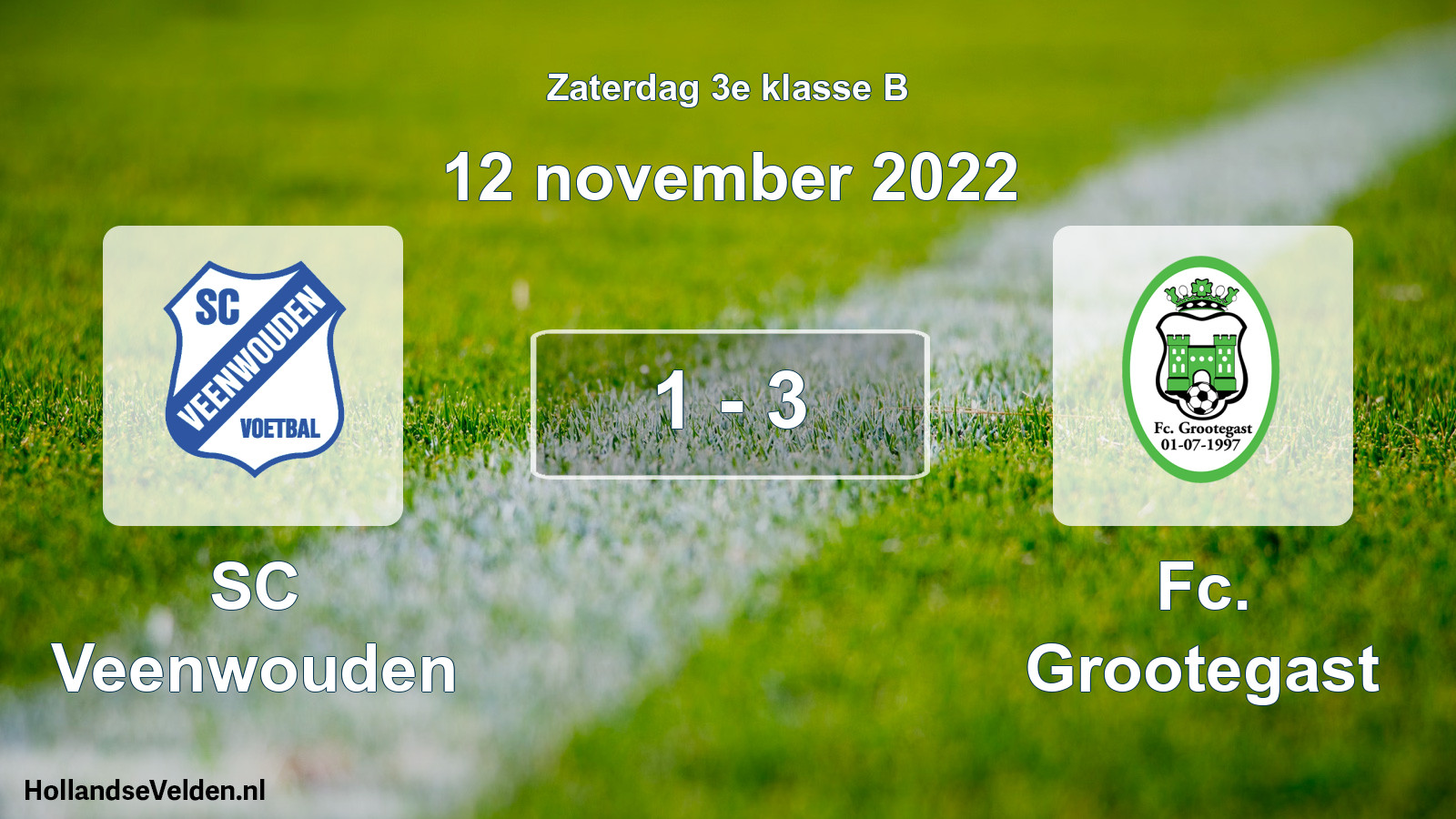 Total number of matches played: SC Veenwouden - Fc. Grootegast 1 - 3 (12 November 2022)