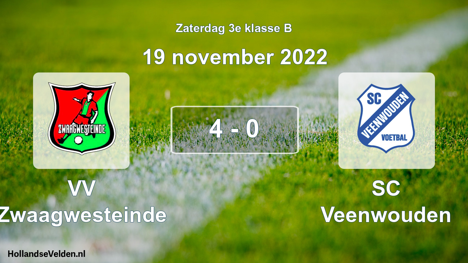 Total number of matches played: VV Zwaagwesteinde - SC Veenwouden 4 - 0 (19 November 2022)