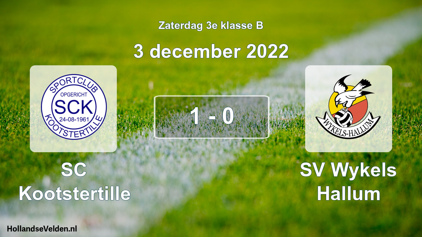 Total number of matches played: SC Kootstertille - SV Wykels Hallum 1 - 0 (3 December 2022)