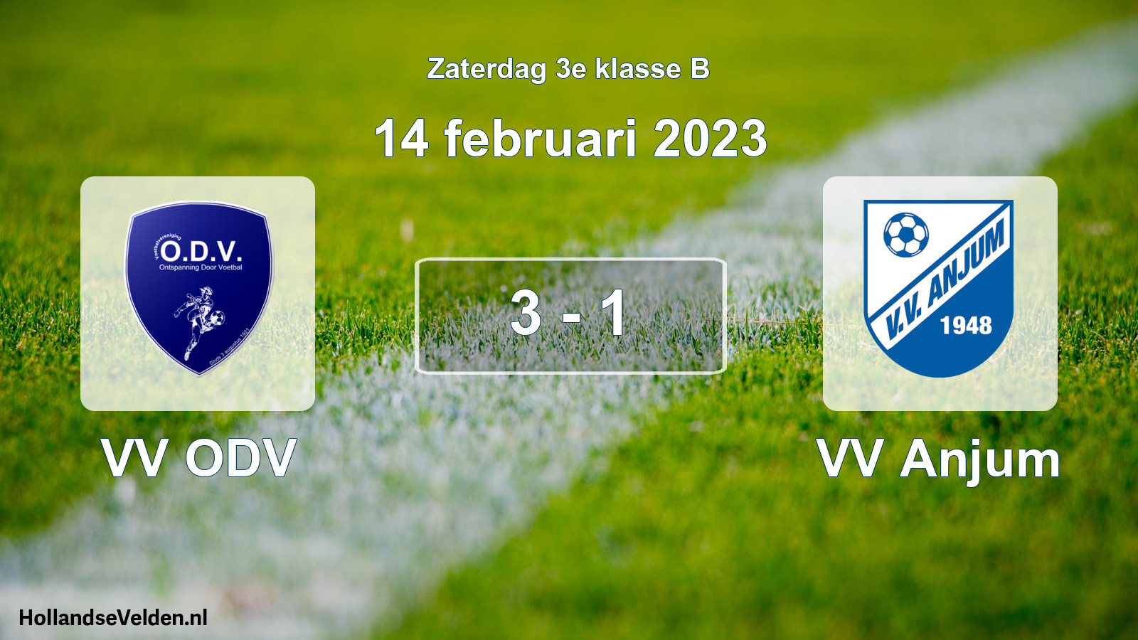 Total number of matches played: VV ODV - VV Anjum 3 - 1 (14 February 2023)