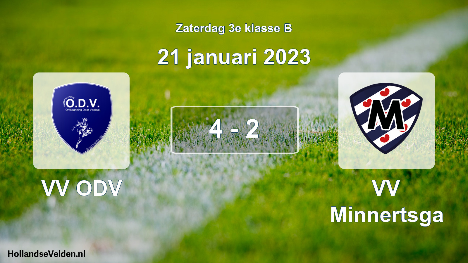 Total number of matches played: VV ODV - VV Minnertsga 4 - 2 (21 January 2023)