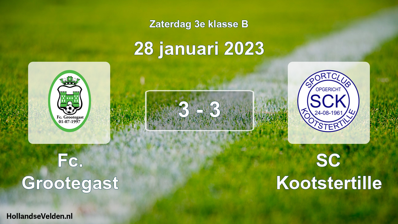 Total number of matches played: Fc. Grootegast - SC Kootstertille 3 - 3 (28 January 2023)