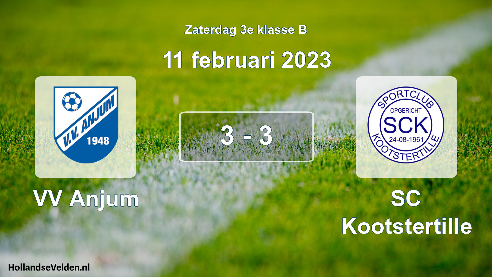 Total number of matches played: VV Anjum - SC Kootstertille 3 - 3 (11 February 2023)