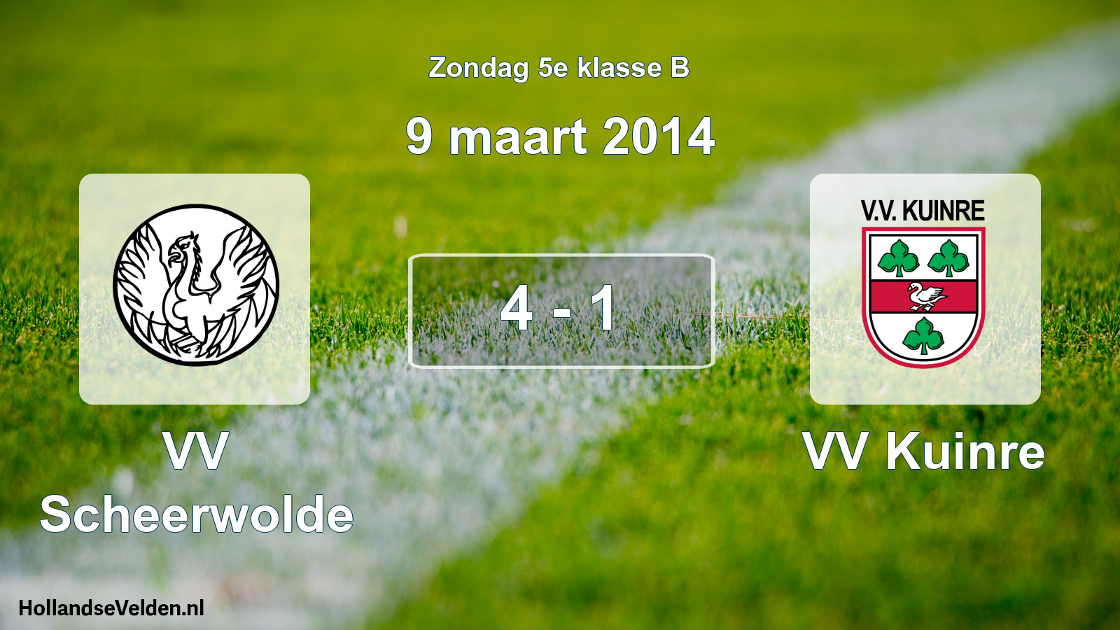 Total number of matches played: VV Scheerwolde - VV Kuinre 4 - 1 (9 March 2014)