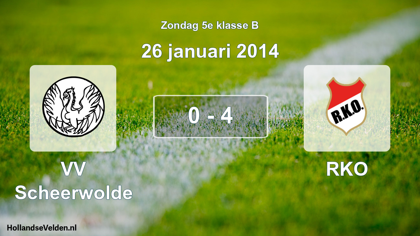 Total number of matches played: VV Scheerwolde - RKO 0 - 4 (26 January 2014)