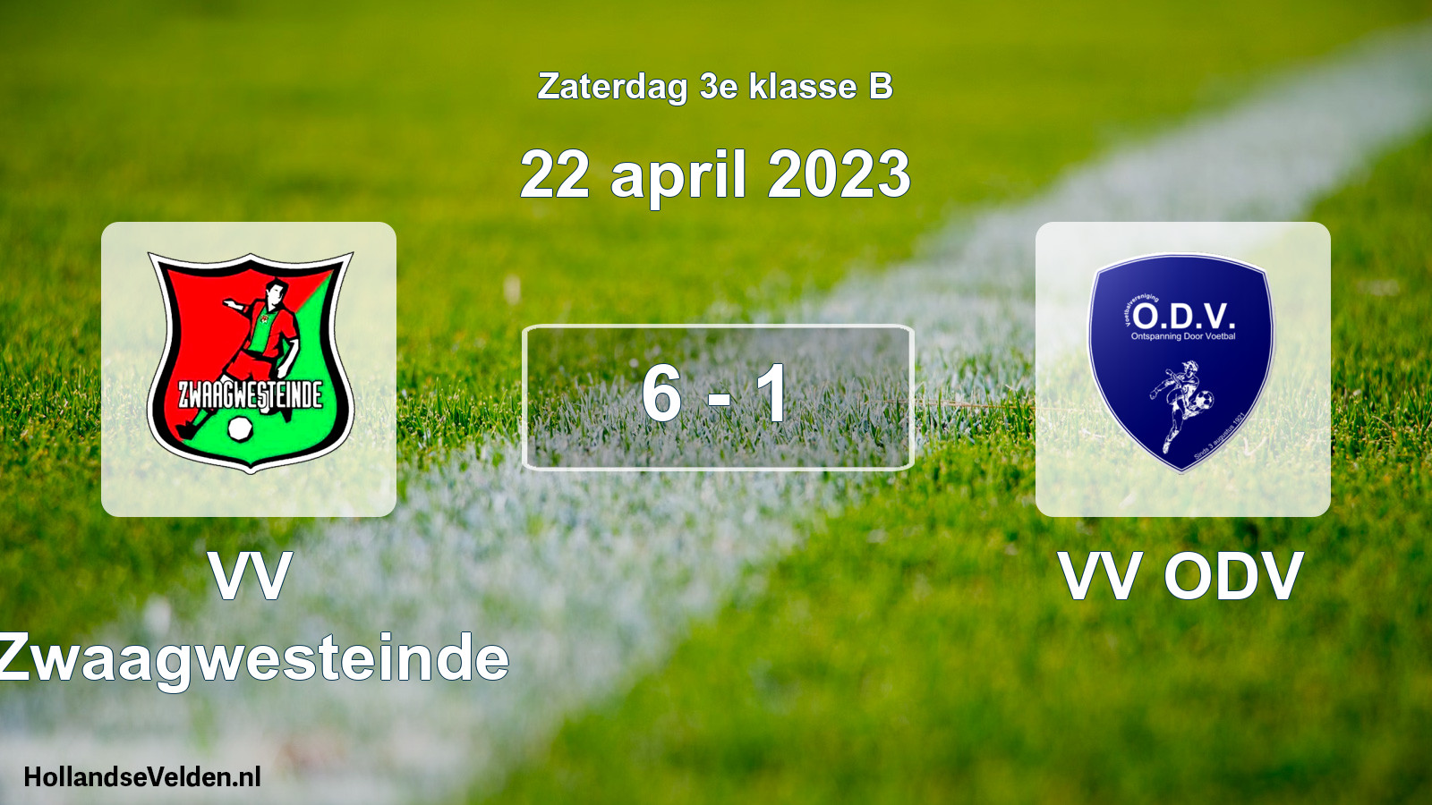 Total number of matches played: VV Zwaagwesteinde - VV ODV 6 - 1 (22 April 2023)