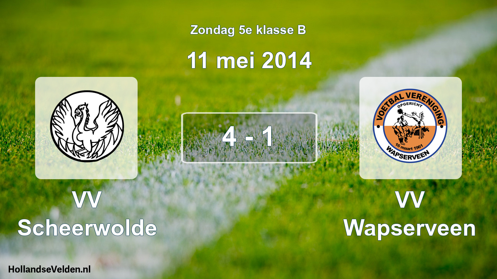 Total number of matches played: VV Scheerwolde - VV Wapserveen 4 - 1 (11 May 2014)