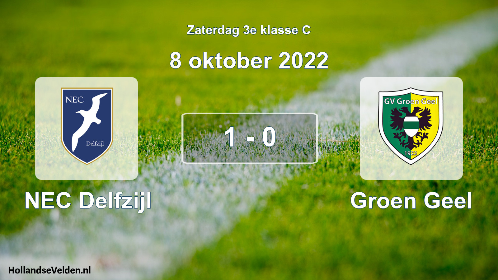 Total number of matches played: NEC Delfzijl - Groen Geel 1 - 0 (8 October 2022)