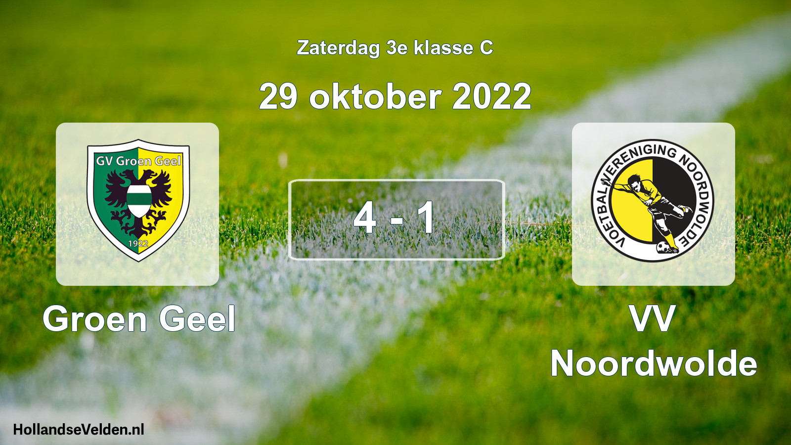 Total number of matches played: Groen Geel - VV Noordwolde 4 - 1 (29 October 2022)