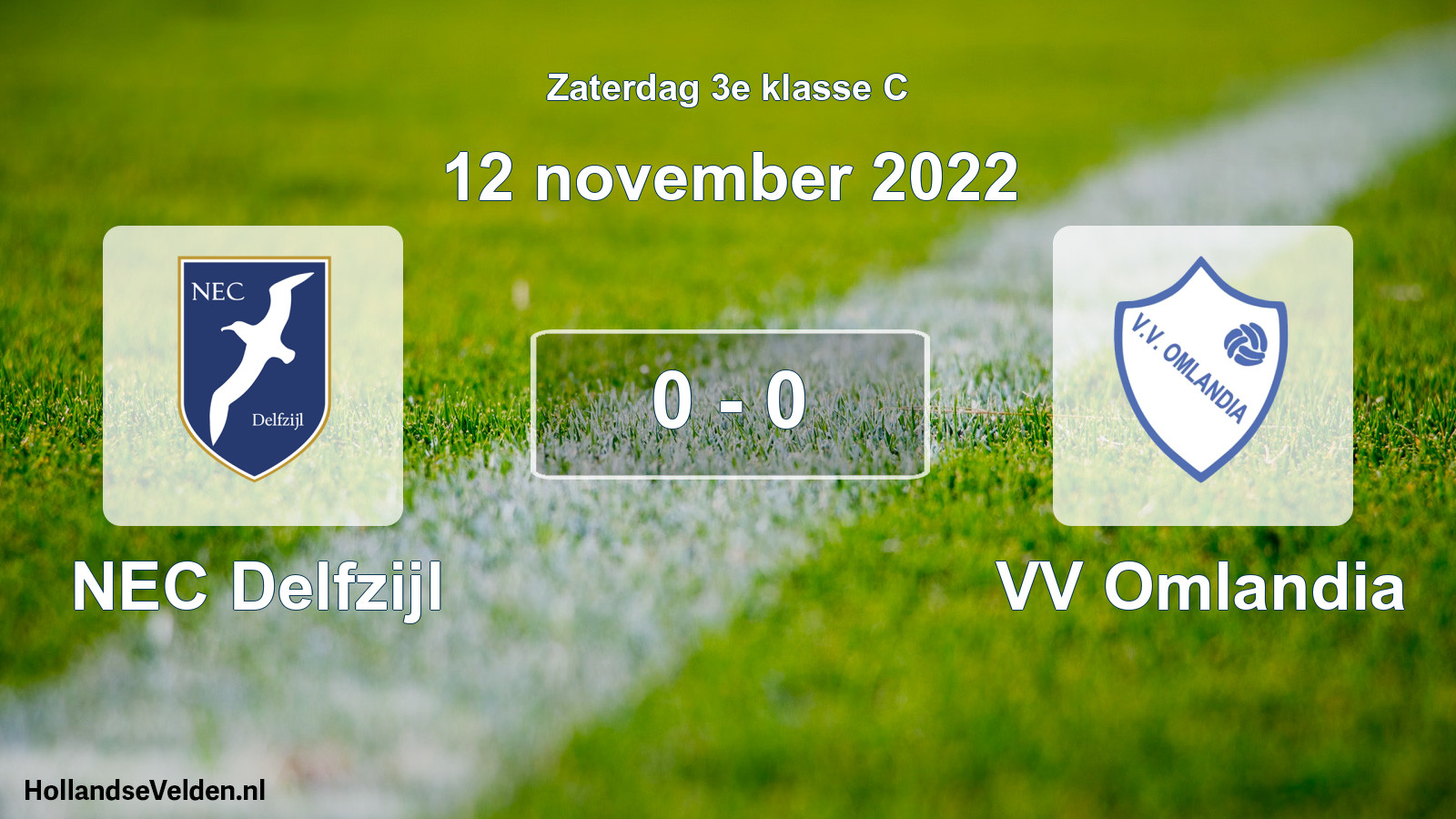 Total number of matches played: NEC Delfzijl - VV Omlandia 0 - 0 (12 November 2022)