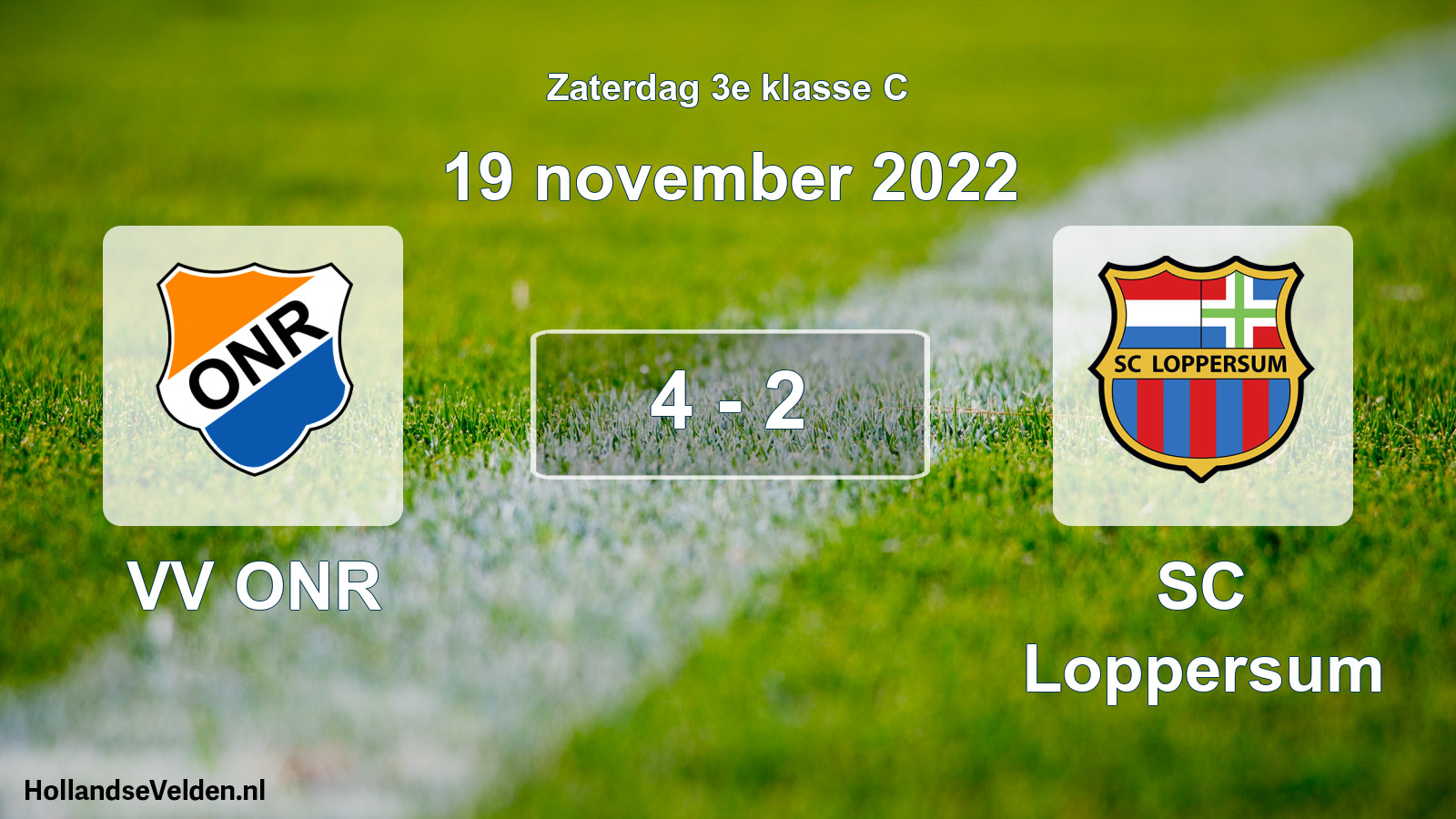 Total number of matches played: VV ONR - SC Loppersum 4 - 2 (19 November 2022)