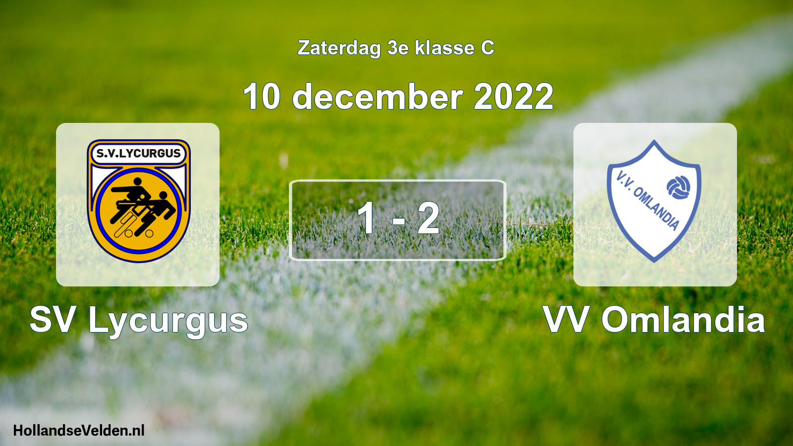 Total number of matches played: SV Lycurgus - VV Omlandia 1 - 2 (10 December 2022)