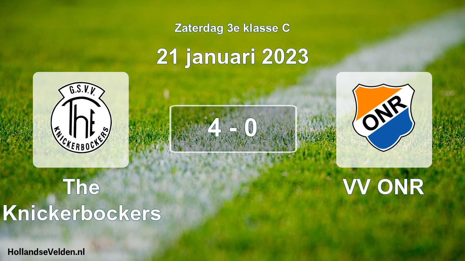 Total number of matches played: The Knickerbockers - VV ONR 4 - 0 (21 January 2023)
