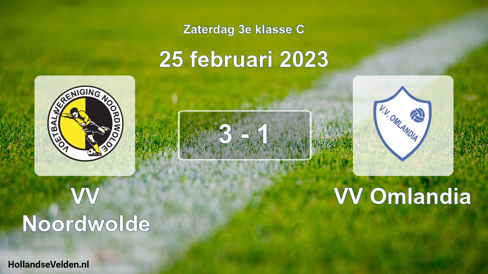 Total number of matches played: VV Noordwolde - VV Omlandia 3 - 1 (25 February 2023)
