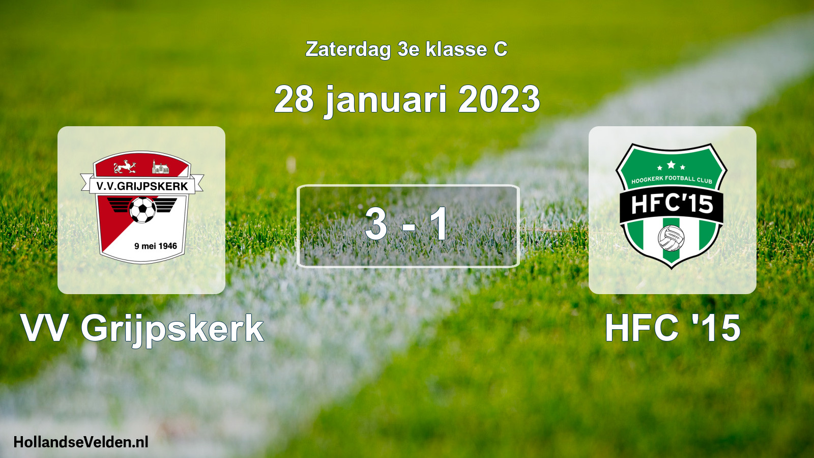 Total number of matches played: VV Grijpskerk - HFC '15 3 - 1 (28 January 2023)