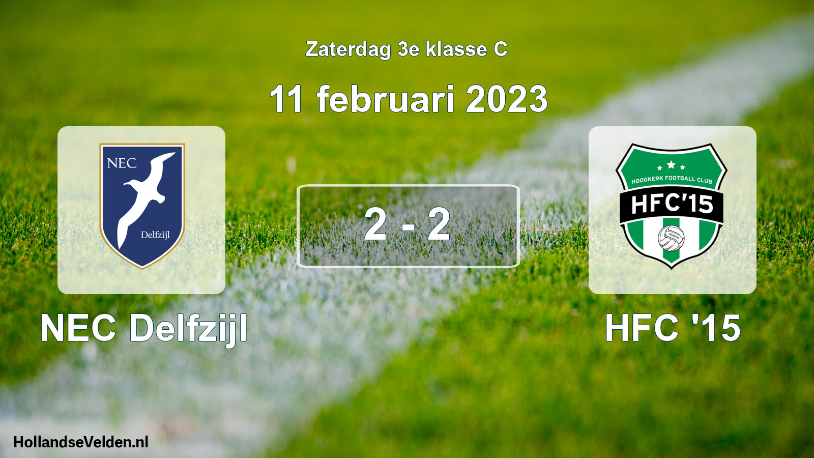 Total number of matches played: NEC Delfzijl - HFC '15 2 - 2 (11 February 2023)