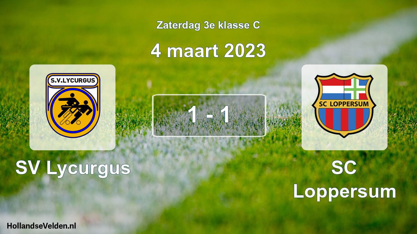 Total number of matches played: SV Lycurgus - SC Loppersum 1 - 1 (4 March 2023)