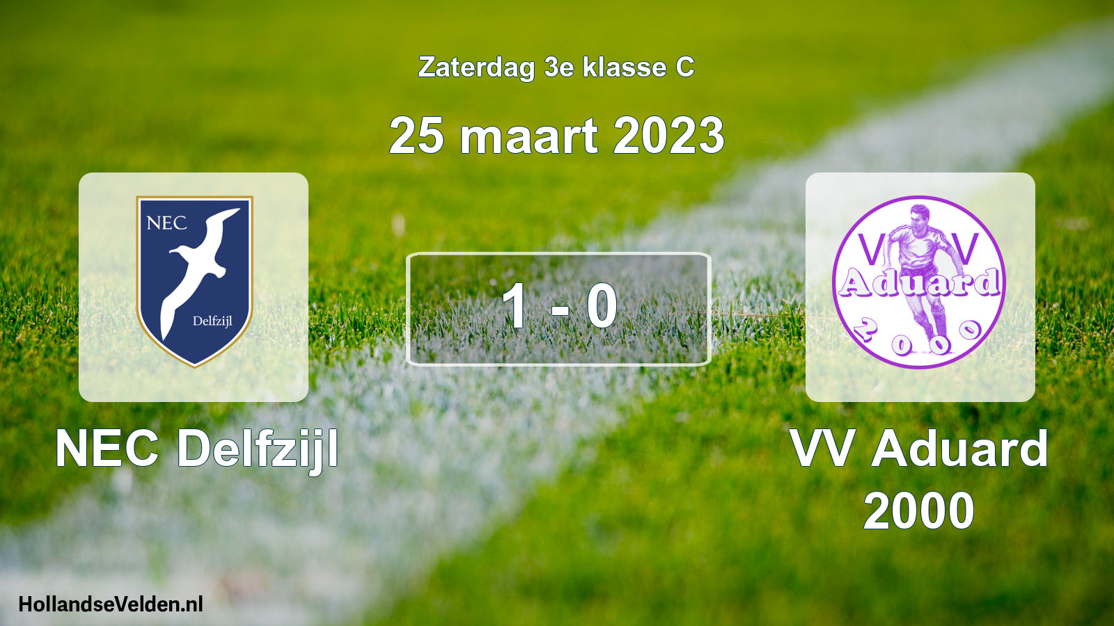Total number of matches played: NEC Delfzijl - VV Aduard 2000 1 - 0 (25 March 2023)