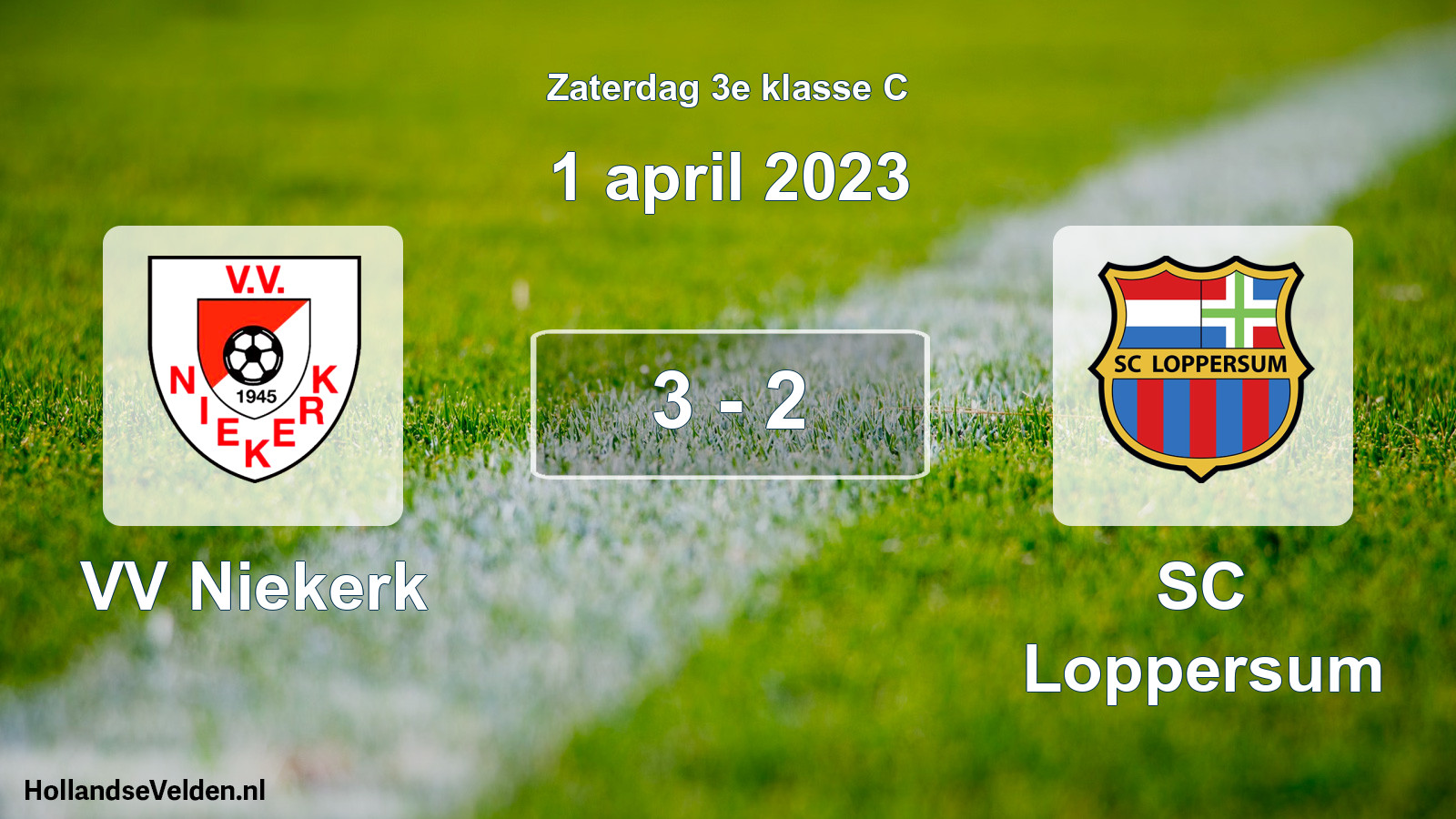 Total number of matches played: VV Niekerk - SC Loppersum 3 - 2 (1 April 2023)