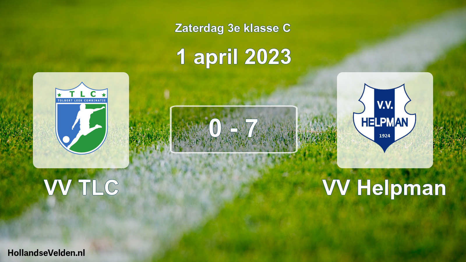 Total number of matches played: VV TLC - VV Helpman 0 - 7 (1 April 2023)