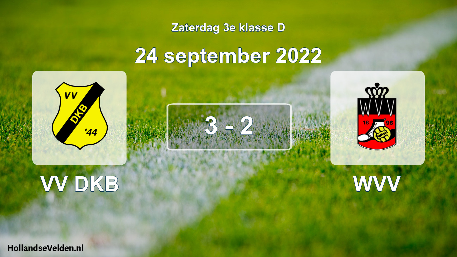 Total number of matches played: VV DKB - WVV 3 - 2 (24 September 2022)