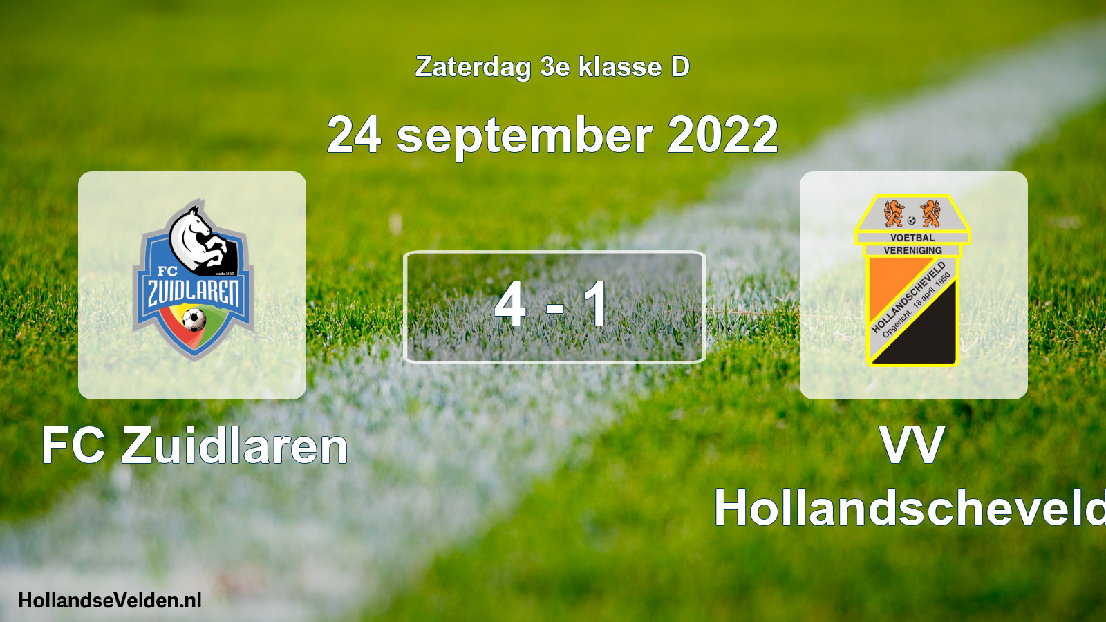 Total number of matches played: FC Zuidlaren - VV Hollandscheveld 4 - 1 (24 September 2022)