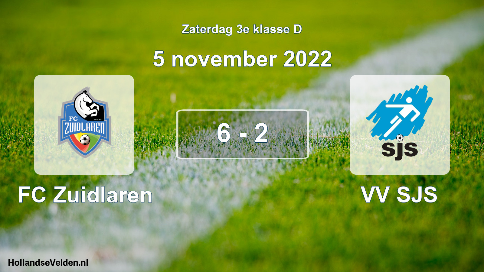 Total number of matches played: FC Zuidlaren - VV SJS 6 - 2 (5 November 2022)