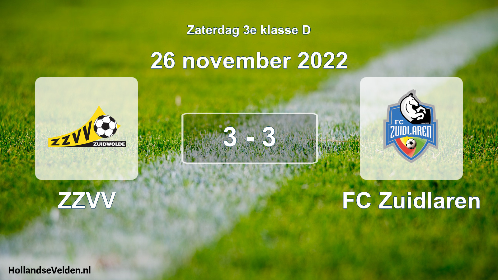 Total number of matches played: ZZVV - FC Zuidlaren 3 - 3 (26 November 2022)