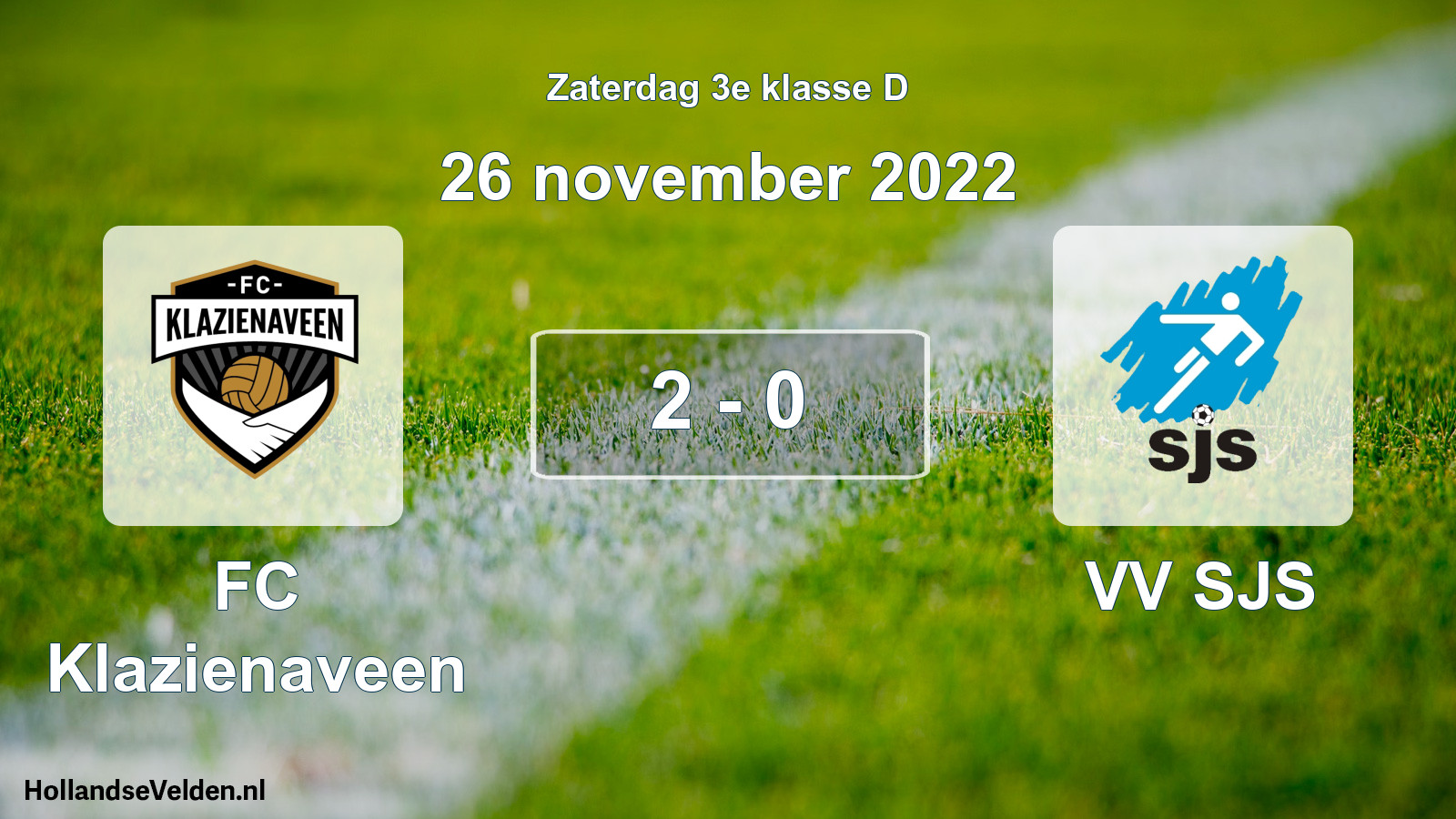 Total number of matches played: FC Klazienaveen - VV SJS 2 - 0 (26 November 2022)