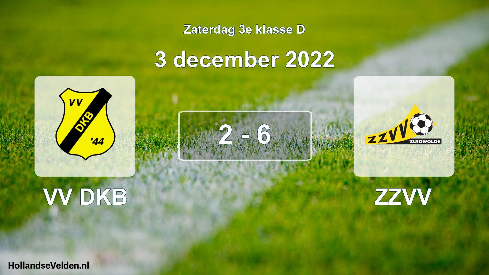 Total number of matches played: VV DKB - ZZVV 2 - 6 (3 December 2022)