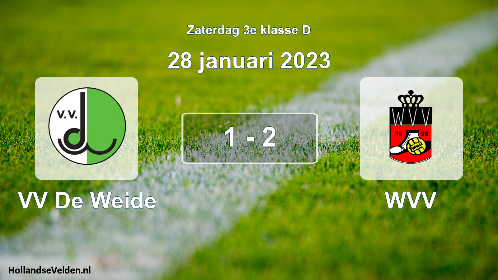 Total number of matches played: VV De Weide - WVV 1 - 2 (28 January 2023)