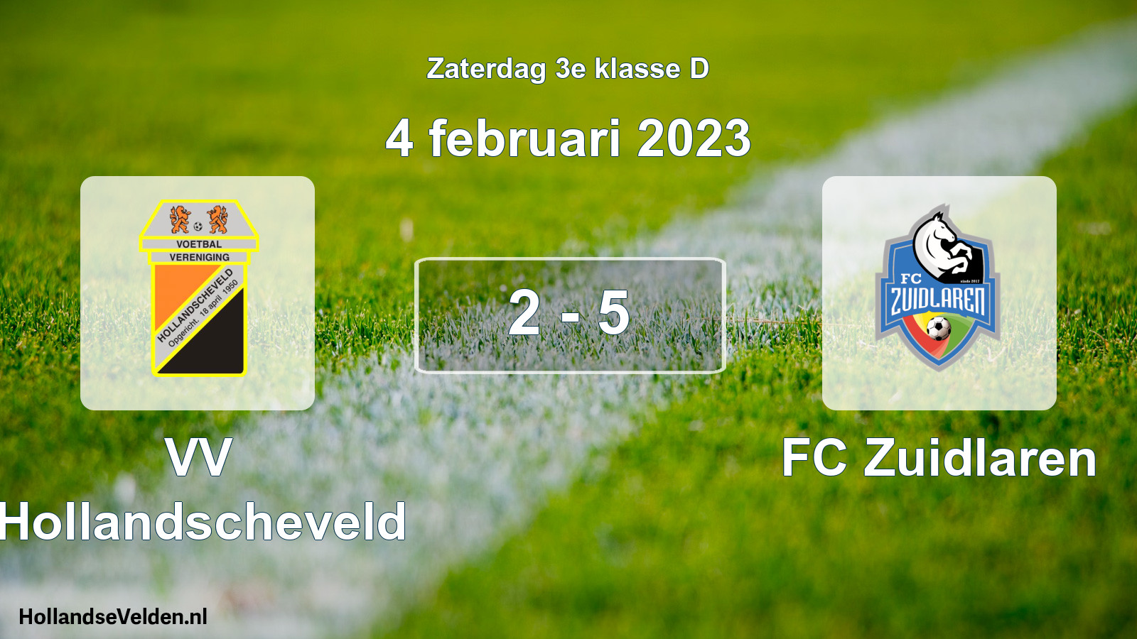 Total number of matches played: VV Hollandscheveld - FC Zuidlaren 2 - 5 (4 February 2023)