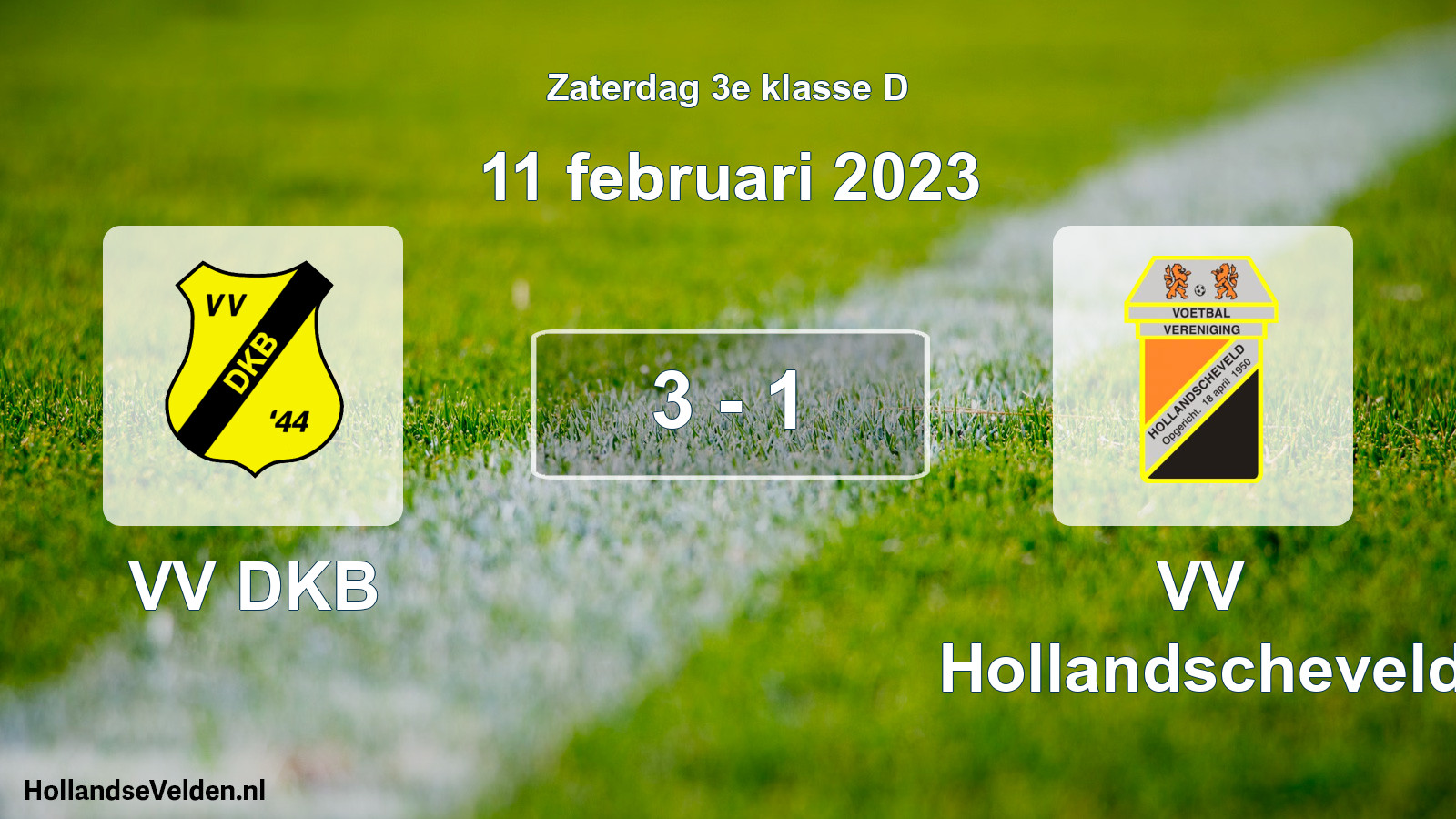 Total number of matches played: VV DKB - VV Hollandscheveld 3 - 1 (11 February 2023)